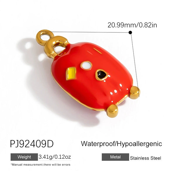 Jewelry Accessories Stainless Steel Acrylic Shell Ceramic Rainbow Pendant Electroplating