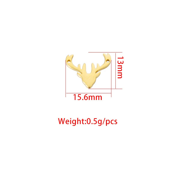 Jewelry Accessories Stainless Steel Antler Horseshoe Double Hole Connector Pendant Fine Polishing