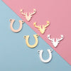 Jewelry Accessories Stainless Steel Antler Horseshoe Double Hole Connector Pendant Fine Polishing