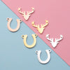 Jewelry Accessories Stainless Steel Antler Horseshoe Double Hole Connector Pendant Fine Polishing