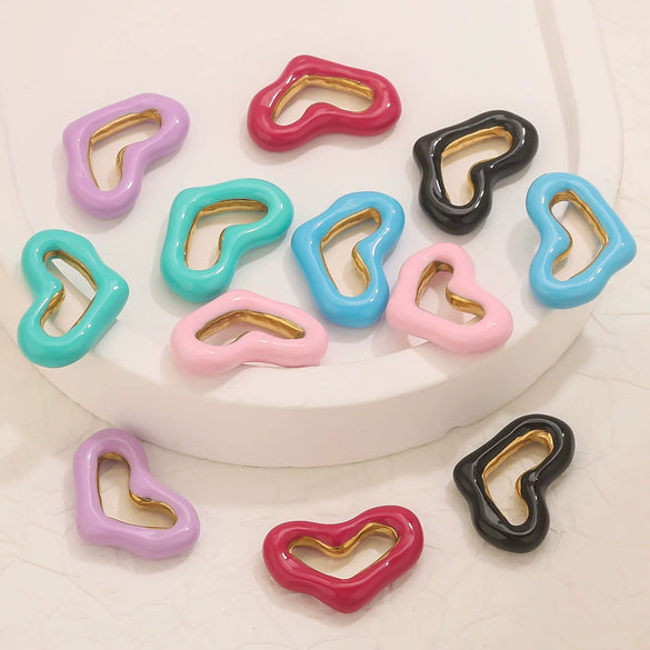 Jewelry Accessories Stainless Steel Big Heart Pendant With Oil Dripping And Vacuum Colorpreserving Process