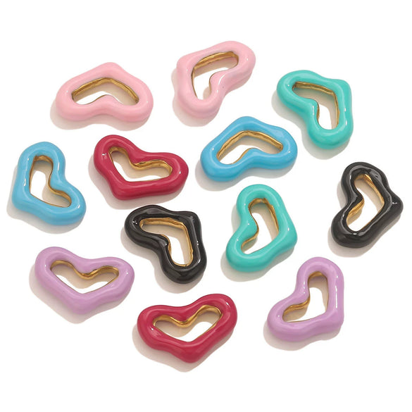 Jewelry Accessories Stainless Steel Big Heart Pendant With Oil Dripping And Vacuum Colorpreserving Process