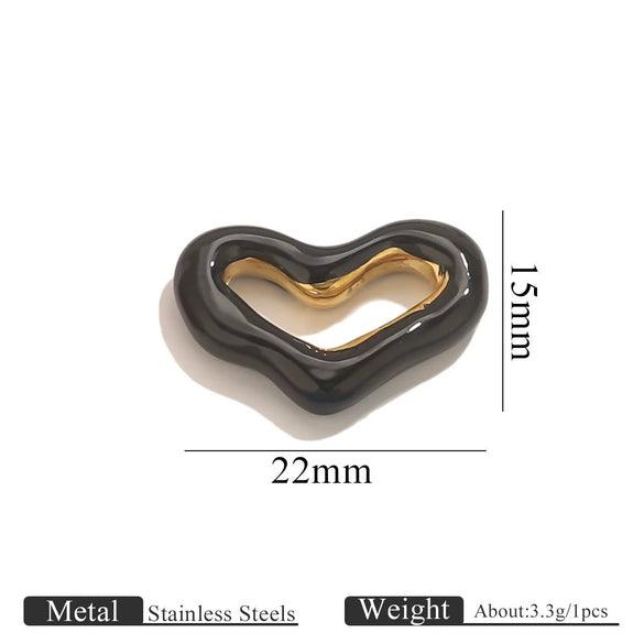 Jewelry Accessories Stainless Steel Big Heart Pendant With Oil Dripping And Vacuum Colorpreserving Process
