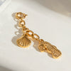 Jewelry Accessories Stainless Steel Bikini Pendant Connection Buckle With Totem Pattern Electroplated In Holiday Style