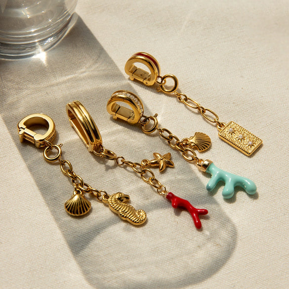 Jewelry Accessories Stainless Steel Bikini Pendant Connection Buckle With Totem Pattern Electroplated In Holiday Style