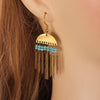 Jewelry Accessories Stainless Steel Bohemian Crystal Metal Tassel Electroplated Diy Earrings
