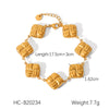 Jewelry Accessories Stainless Steel Bracelet With Heart Flower Leaf Star Geometric Patterns Electroplated