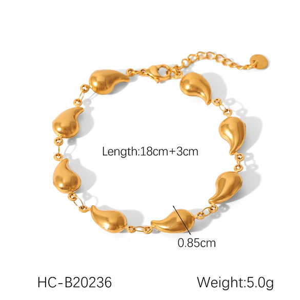 Jewelry Accessories Stainless Steel Bracelet With Heart Flower Leaf Star Geometric Patterns Electroplated