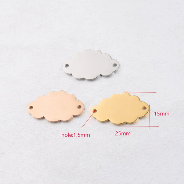 Jewelry Accessories Stainless Steel Cloud Pendant Mirror Polished Glossy Minimalist