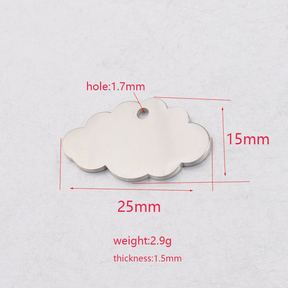 Jewelry Accessories Stainless Steel Cloud Pendant Mirror Polished Glossy Minimalist