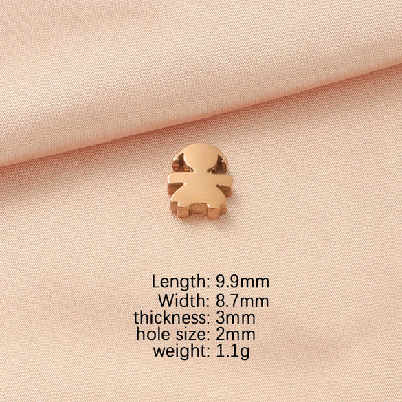 Jewelry Accessories Stainless Steel Creative Small Hole Bead Pendant With Cartoon People Pattern For Boys And Girls Couples Fine Polished