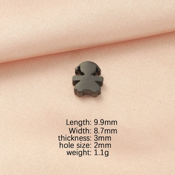 Jewelry Accessories Stainless Steel Creative Small Hole Bead Pendant With Cartoon People Pattern For Boys And Girls Couples Fine Polished