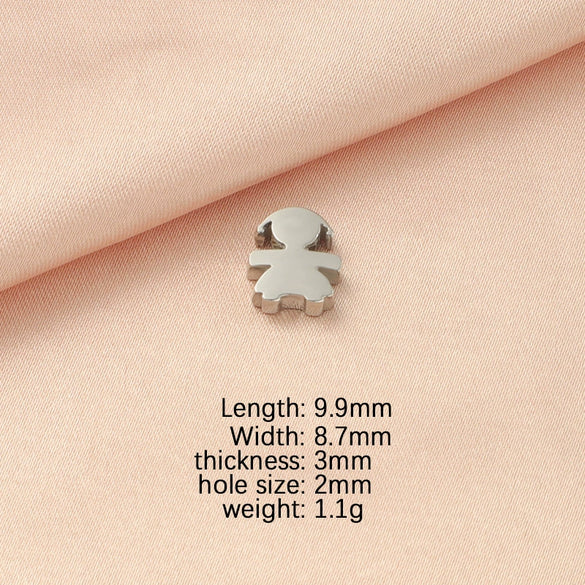 Jewelry Accessories Stainless Steel Creative Small Hole Bead Pendant With Cartoon People Pattern For Boys And Girls Couples Fine Polished