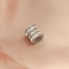 Jewelry Accessories Stainless Steel Cylindrical Hollow Large Hole Bead Spacer Set With Diamonds Electroplated