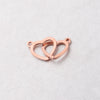 Jewelry Accessories Stainless Steel Double Peach Heart Love Shape Connector Fine Polishing