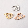 Jewelry Accessories Stainless Steel Double Peach Heart Love Shape Connector Fine Polishing