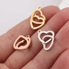 Jewelry Accessories Stainless Steel Double Peach Heart Love Shape Connector Fine Polishing
