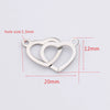 Jewelry Accessories Stainless Steel Double Peach Heart Love Shape Connector Fine Polishing