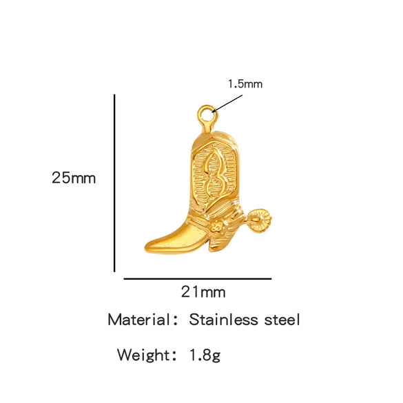 Jewelry Accessories Stainless Steel Dripping Oil Western Cowboy Boots Pendants For Men And Women
