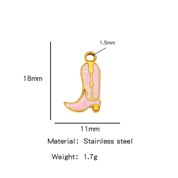 Jewelry Accessories Stainless Steel Dripping Oil Western Cowboy Boots Pendants For Men And Women