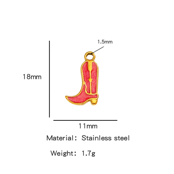 Jewelry Accessories Stainless Steel Dripping Oil Western Cowboy Boots Pendants For Men And Women