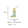 Jewelry Accessories Stainless Steel Dripping Oil Western Cowboy Boots Pendants For Men And Women