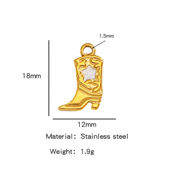 Jewelry Accessories Stainless Steel Dripping Oil Western Cowboy Boots Pendants For Men And Women