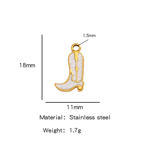 Jewelry Accessories Stainless Steel Dripping Oil Western Cowboy Boots Pendants For Men And Women