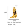 Jewelry Accessories Stainless Steel Dripping Oil Western Cowboy Boots Pendants For Men And Women
