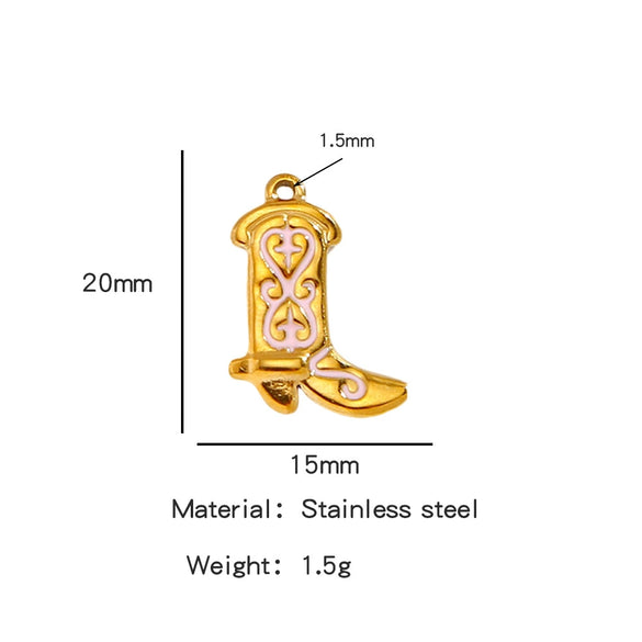 Jewelry Accessories Stainless Steel Dripping Oil Western Cowboy Boots Pendants For Men And Women