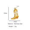 Jewelry Accessories Stainless Steel Dripping Oil Western Cowboy Boots Pendants For Men And Women