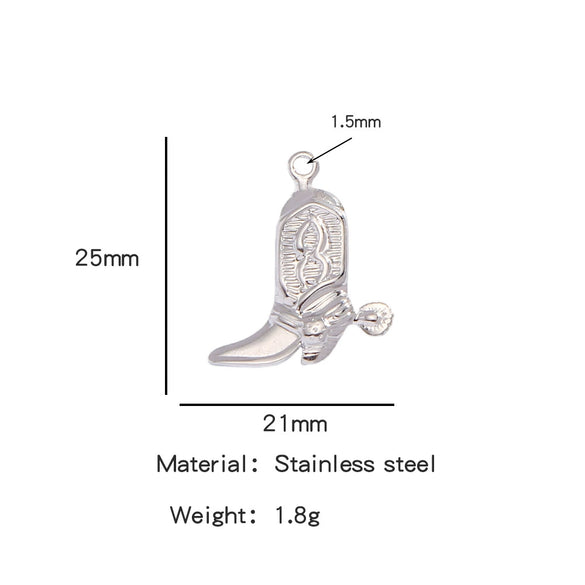 Jewelry Accessories Stainless Steel Dripping Oil Western Cowboy Boots Pendants For Men And Women