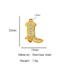 Jewelry Accessories Stainless Steel Dripping Oil Western Cowboy Boots Pendants For Men And Women