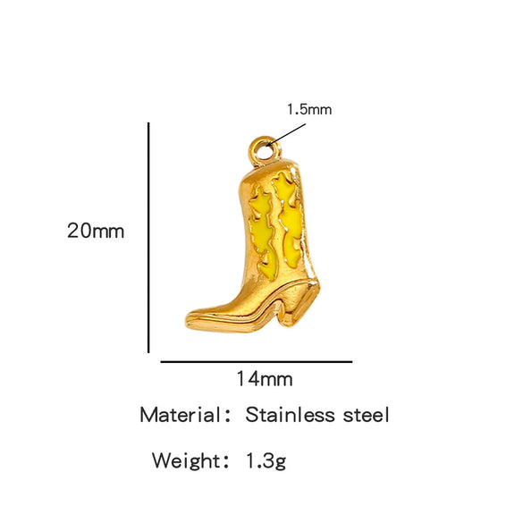 Jewelry Accessories Stainless Steel Dripping Oil Western Cowboy Boots Pendants For Men And Women