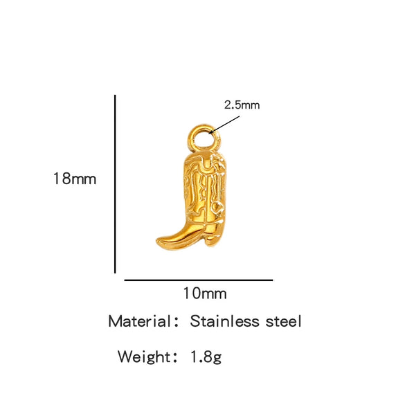 Jewelry Accessories Stainless Steel Dripping Oil Western Cowboy Boots Pendants For Men And Women