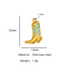 Jewelry Accessories Stainless Steel Dripping Oil Western Cowboy Boots Pendants For Men And Women