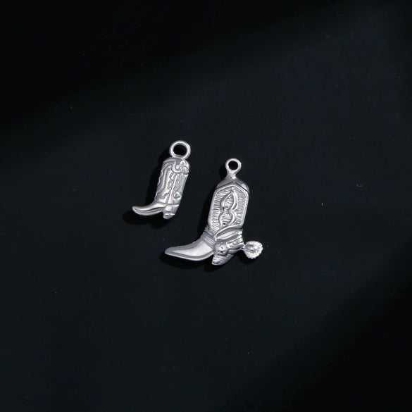 Jewelry Accessories Stainless Steel Dripping Oil Western Cowboy Boots Pendants For Men And Women