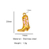 Jewelry Accessories Stainless Steel Dripping Oil Western Cowboy Boots Pendants For Men And Women