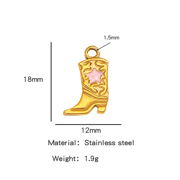 Jewelry Accessories Stainless Steel Dripping Oil Western Cowboy Boots Pendants For Men And Women