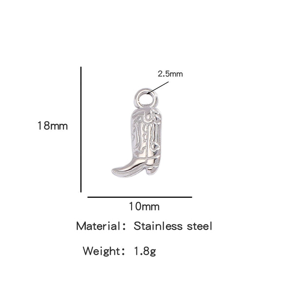 Jewelry Accessories Stainless Steel Dripping Oil Western Cowboy Boots Pendants For Men And Women