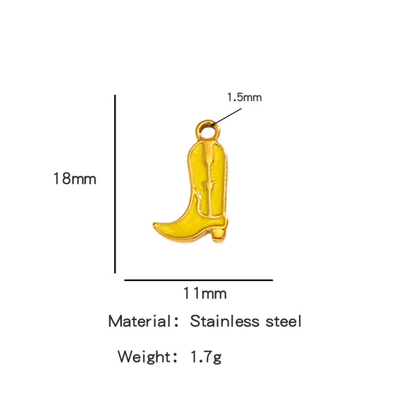 Jewelry Accessories Stainless Steel Dripping Oil Western Cowboy Boots Pendants For Men And Women