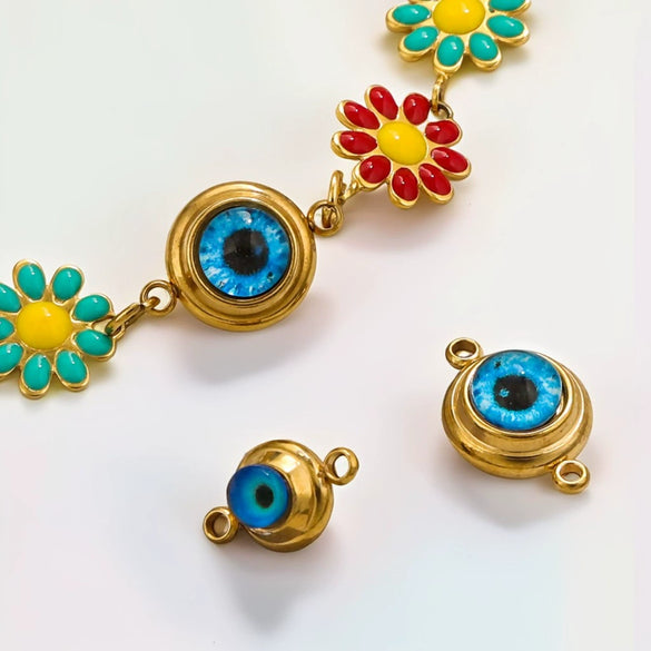 Jewelry Accessories Stainless Steel Electroplated Acrylic Eye Pendant With Round Heart Fivepointed Star Shapes