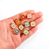 Jewelry Accessories Stainless Steel Enamel Square Butterfly Pendant Dripping Oil Style