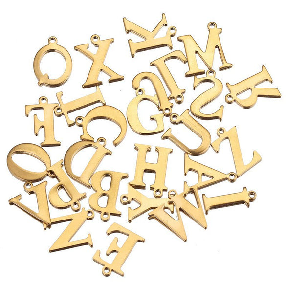Jewelry Accessories Stainless Steel English Letter Pendant Bracelet Necklace 18K Electroplated