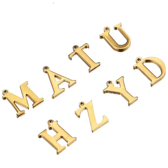 Jewelry Accessories Stainless Steel English Letter Pendant Bracelet Necklace 18K Electroplated