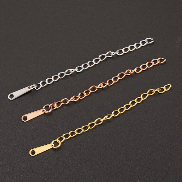 Jewelry Accessories Stainless Steel Extended Chain With Tag Electroplated