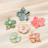 Jewelry Accessories Stainless Steel Floral Dripping Oil Style Pendant Bracelet And Earrings Material