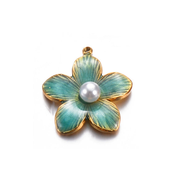 Jewelry Accessories Stainless Steel Floral Dripping Oil Style Pendant Bracelet And Earrings Material