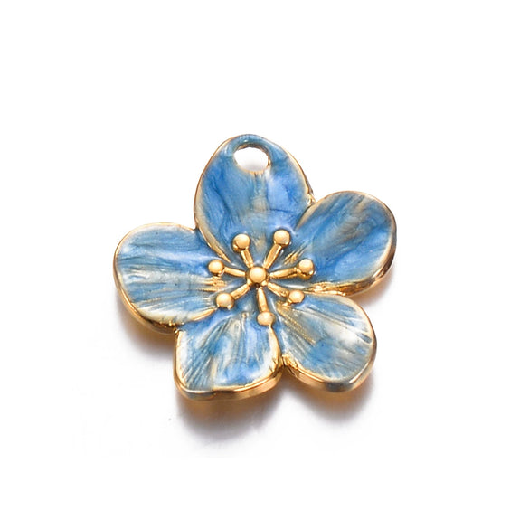 Jewelry Accessories Stainless Steel Floral Dripping Oil Style Pendant Bracelet And Earrings Material