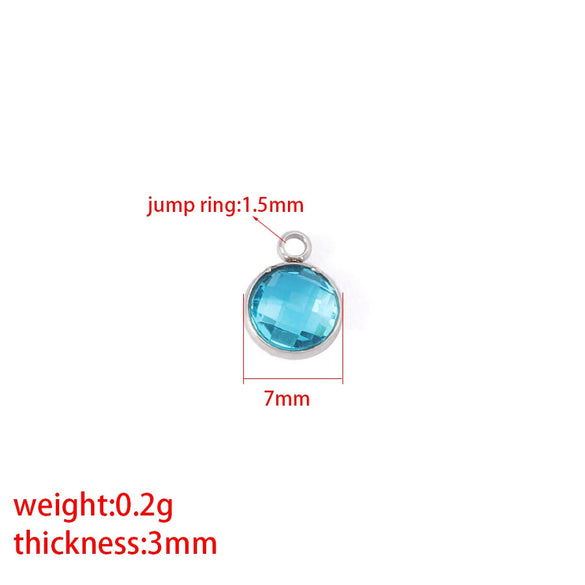 Jewelry Accessories Stainless Steel Geometric Fashion Ol Electroplating Birthstone Pendant